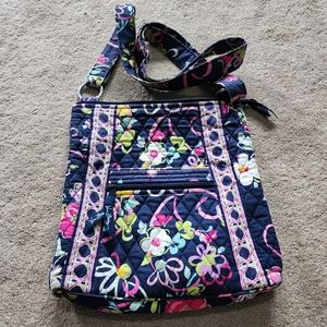Vera Bradley navy ribbons hipster crossbody purse